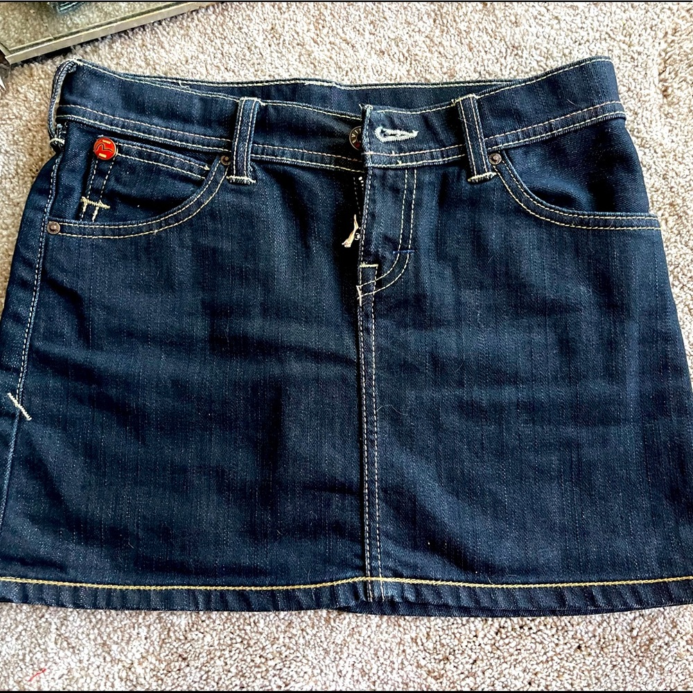 Evisu denim mini skirt!